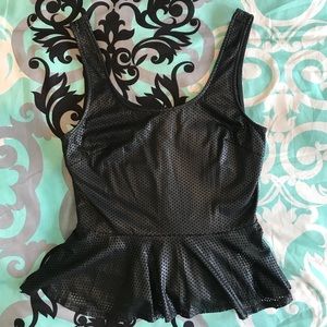 Lush Black Peplum Top